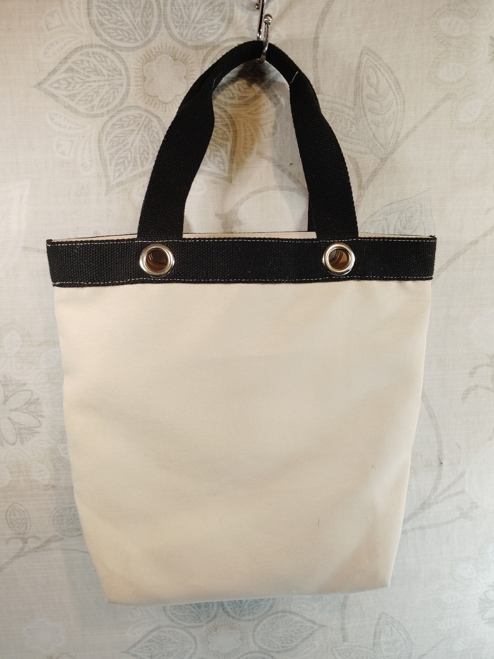 GAP Cream Canvas Tote with Black Handles